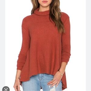 Free People Draped Handkerchief Sweater in Sunset